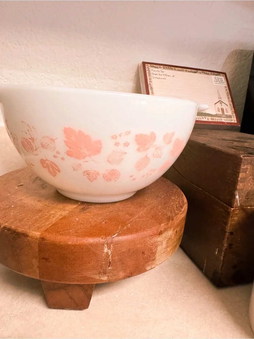 Vintage Pyrex Pink Gooseberry 441 Cinderella Bowl | Milk Glass